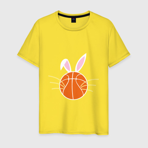 Мужская футболка хлопок Basketball Bunny, цвет желтый