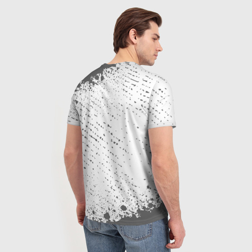 Мужская футболка 3D с принтом БЭНКСИ - ОБЕЗЬЯНА - Брызги, вид сзади #2