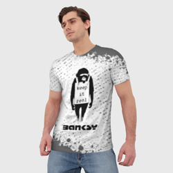 Мужская футболка 3D Бэнкси - обезьяна - Брызги - фото 2