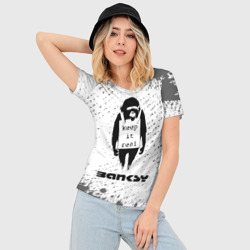 Женская футболка 3D Slim Бэнкси - обезьяна - Брызги - фото 2