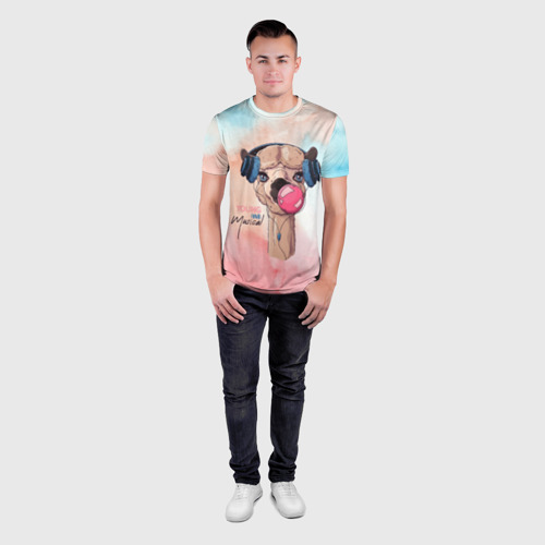 Мужская футболка 3D Slim с принтом Young musical, вид сбоку #3