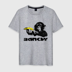 Мужская футболка хлопок Banksy - Бэнкси обезьяна с бананом