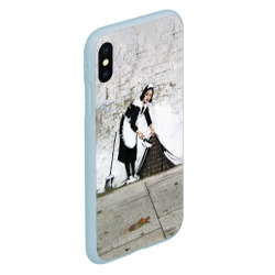 Чехол для iPhone XS Max матовый Banksy - Бэнкси уборщица - фото 2