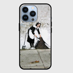 Чехол для iPhone 13 Pro Banksy - Бэнкси уборщица