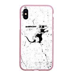 Чехол для iPhone XS Max матовый Banksy крыса в очках