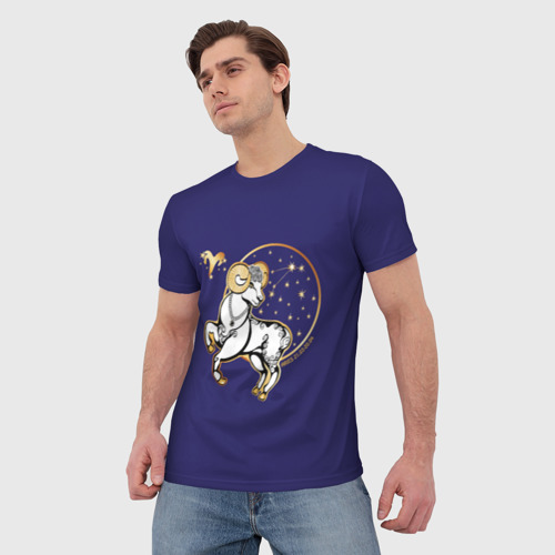 Мужская футболка 3D Овен по гороскопу Aries 3D, цвет 3D печать - фото 3