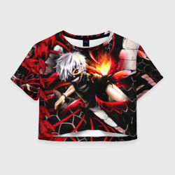 Женская футболка Crop-top 3D Tokyo Ghoul Токийский Гуль Red Snake