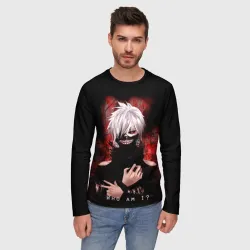Мужской лонгслив 3D Tokyo Ghoul Токийский Гуль Who am I - фото 2