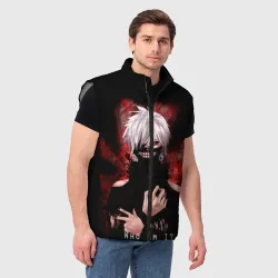 Мужской жилет утепленный 3D Tokyo Ghoul Токийский Гуль Who am I - фото 2
