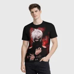 Мужская футболка 3D Tokyo Ghoul Токийский Гуль Who am I - фото 2