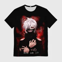 Мужская футболка 3D Tokyo Ghoul Токийский Гуль Who am I