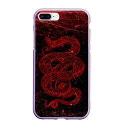 Чехол для iPhone 7Plus/8 Plus матовый Красная Змея Red Snake Глитч