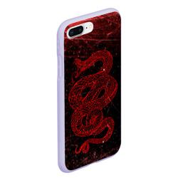 Чехол для iPhone 7Plus/8 Plus матовый Красная Змея Red Snake Глитч - фото 2