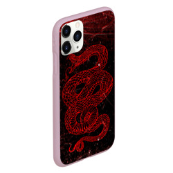 Чехол для iPhone 11 Pro матовый Красная Змея Red Snake Глитч - фото 2