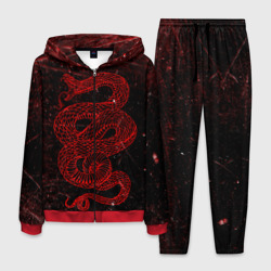 Мужской костюм 3D Красная Змея Red Snake Глитч