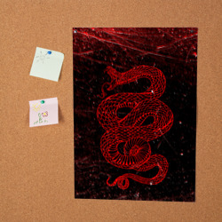 Постер Красная Змея Red Snake Глитч - фото 2