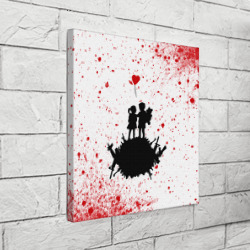 Холст квадратный Banksy - мальчик и девочка Арт - фото 2