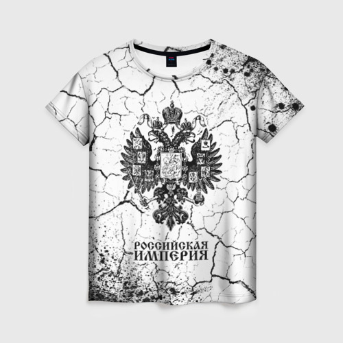 Женская футболка 3D с принтом RUSSIAN EMPIRE - ГЕРБ | Краска, вид спереди #2