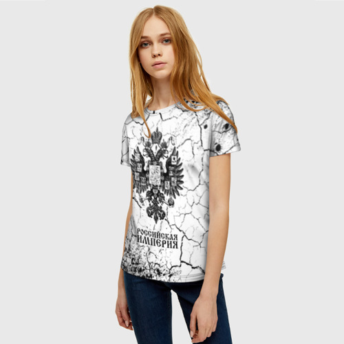 Женская футболка 3D с принтом RUSSIAN EMPIRE - ГЕРБ | Краска, фото на моделе #1