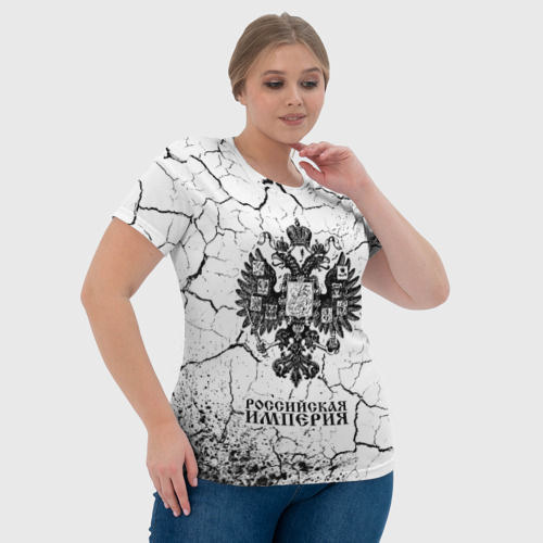 Женская футболка 3D с принтом RUSSIAN EMPIRE - ГЕРБ | Краска, фото #4
