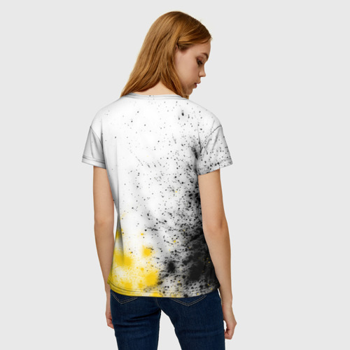 Женская футболка 3D с принтом RUSSIAN EMPIRE - ГЕРБ + Краска, вид сзади #2