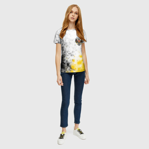 Женская футболка 3D с принтом RUSSIAN EMPIRE - ГЕРБ + Краска, вид сбоку #3