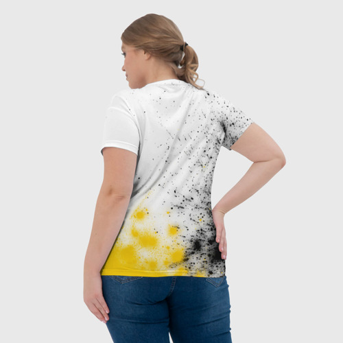 Женская футболка 3D с принтом RUSSIAN EMPIRE - ГЕРБ + Краска, вид сзади #2