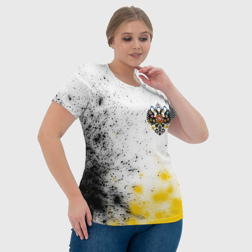 Женская футболка 3D с принтом RUSSIAN EMPIRE - ГЕРБ + Краска, фото #4