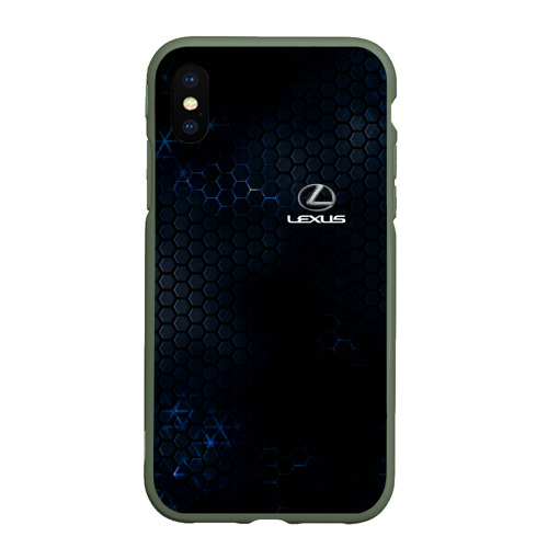 Чехол для iPhone XS Max матовый Lexus Лексус, цвет темно-зеленый