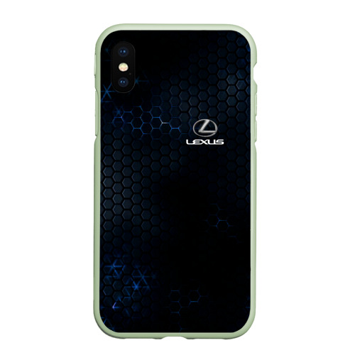 Чехол для iPhone XS Max матовый Lexus Лексус, цвет салатовый