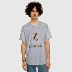 Мужская футболка хлопок Oversize Буква кириллицы Z - земля - фото 2