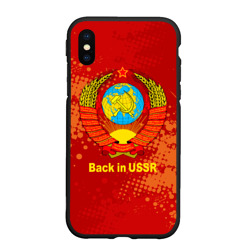 Чехол для iPhone XS Max матовый Back in USSR - геоб Советского союза