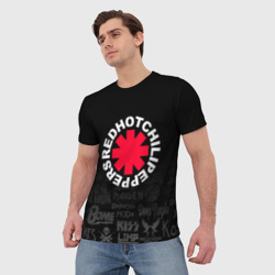 Мужская футболка 3D Red Hot Chili Peppers Логотипы рок групп - фото 2
