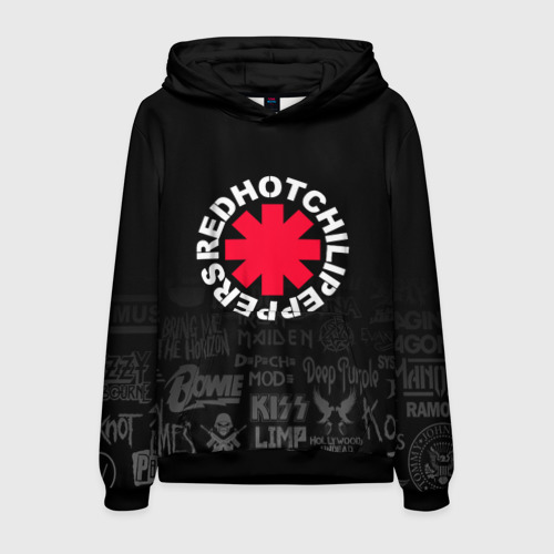 Мужская толстовка 3D Red Hot Chili Peppers Логотипы рок групп, цвет черный