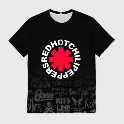 Мужская футболка 3D Red Hot Chili Peppers Логотипы рок групп
