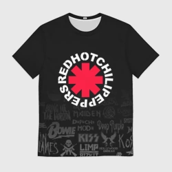 Мужская футболка 3D Red Hot Chili Peppers Логотипы рок групп