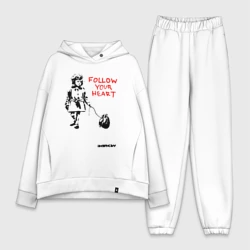 Женский костюм хлопок Oversize Banksy Бэнкси следуйте за своим сердцем