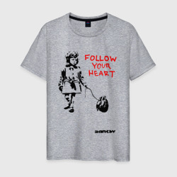 Мужская футболка хлопок Banksy Бэнкси следуйте за своим сердцем