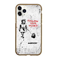 Чехол для iPhone 11 Pro Max матовый Banksy Бэнкси следуй за своим сердцем