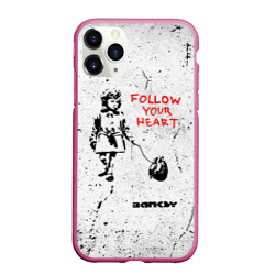 Чехол для iPhone 11 Pro Max матовый Banksy Бэнкси следуй за своим сердцем