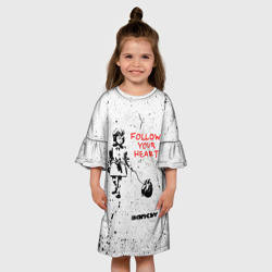 Детское платье 3D Banksy Бэнкси следуй за своим сердцем - фото 2