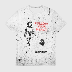 Мужская футболка 3D Banksy Бэнкси следуй за своим сердцем