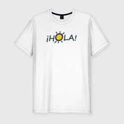 Мужская футболка хлопок Slim Hola: по-испански привет