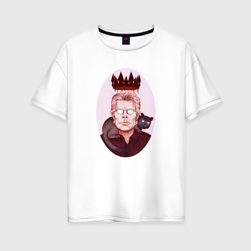 Женская футболка хлопок Oversize Король ужасов СТИВЕН КИНГ, цвет белый