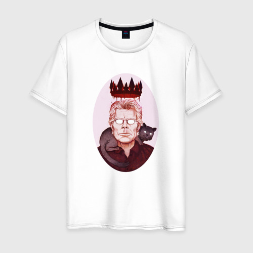 Мужская футболка из хлопка с принтом Король ужасов Стивен Кинг, вид спереди №1