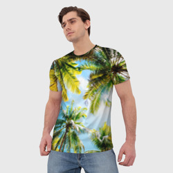 Мужская футболка 3D Пальмы под солнцем - фото 2
