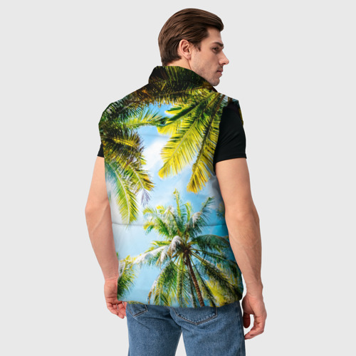 Мужской жилет утепленный 3D Пальмы под солнцем, цвет черный - фото 4