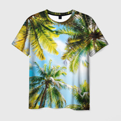 Мужская футболка 3D Пальмы под солнцем