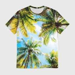 Мужская футболка 3D Пальмы под солнцем