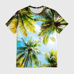 Мужская футболка 3D Пальмы под солнцем